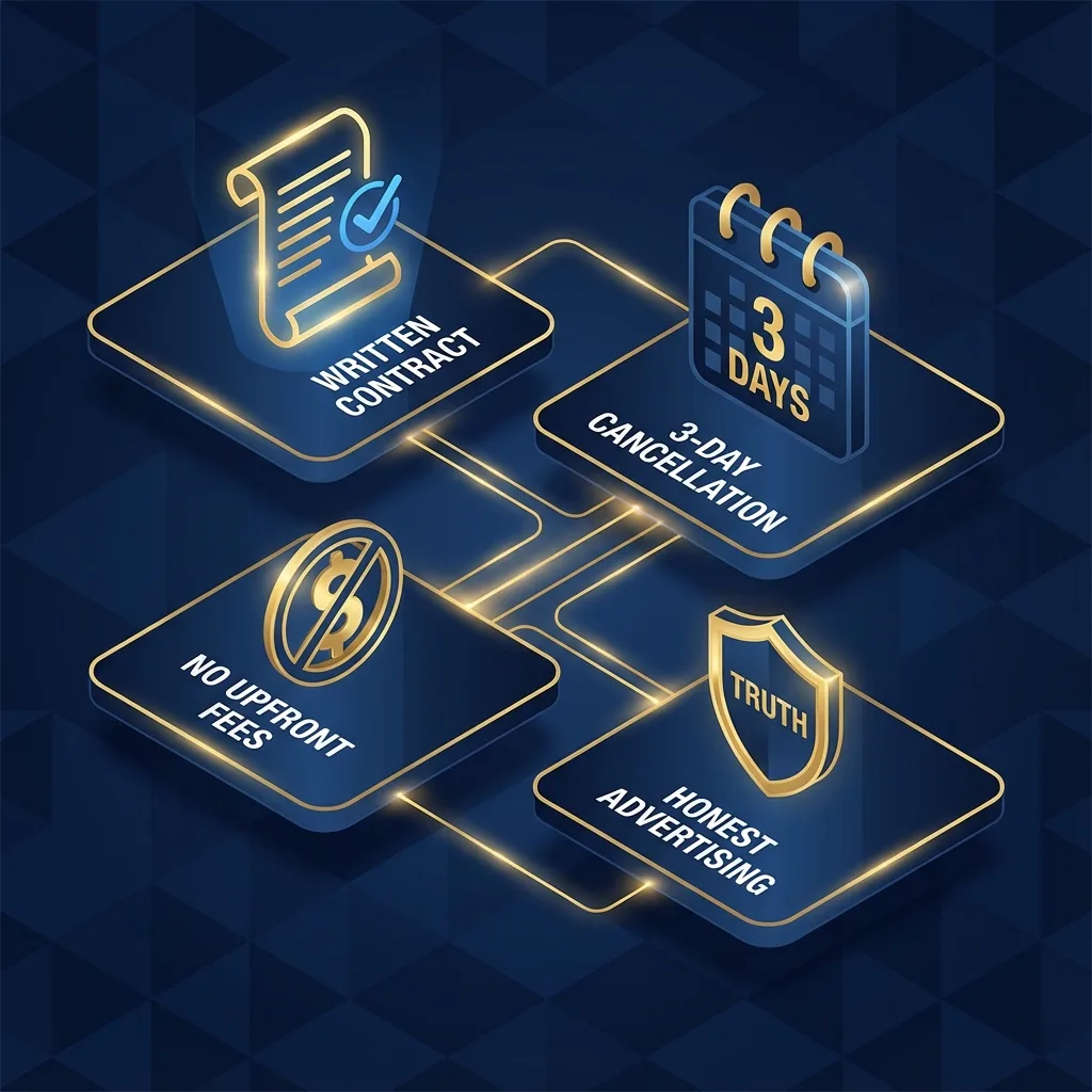 Visual summary of the main consumer protections under the Credit Repair Organizations Act