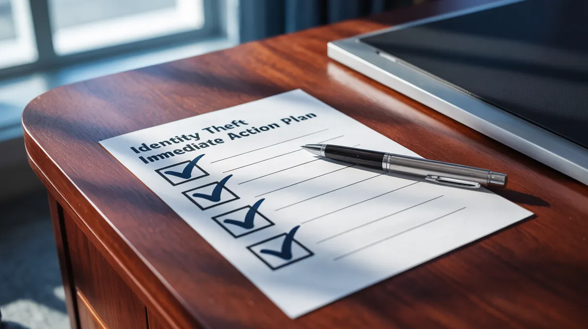 Checklist of first steps to take after identity theft